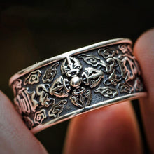 Load image into Gallery viewer, Tibetan Designers Hand-carved Thai Silver Open Ring Unique Craftsmanship Bohemian Charm Men&#39;s Jewelry
