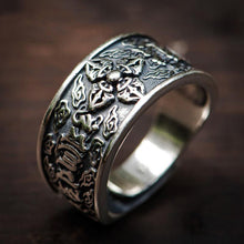 Load image into Gallery viewer, Tibetan Designers Hand-carved Thai Silver Open Ring Unique Craftsmanship Bohemian Charm Men&#39;s Jewelry
