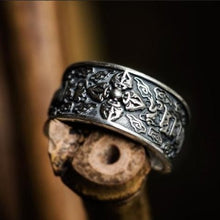 Load image into Gallery viewer, Tibetan Designers Hand-carved Thai Silver Open Ring Unique Craftsmanship Bohemian Charm Men&#39;s Jewelry
