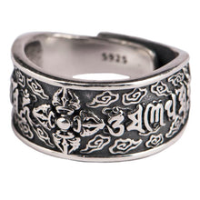 Load image into Gallery viewer, Tibetan Designers Hand-carved Thai Silver Open Ring Unique Craftsmanship Bohemian Charm Men&#39;s Jewelry
