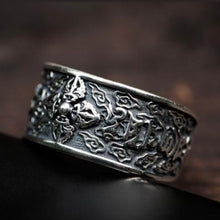 Load image into Gallery viewer, Tibetan Designers Hand-carved Thai Silver Open Ring Unique Craftsmanship Bohemian Charm Men&#39;s Jewelry
