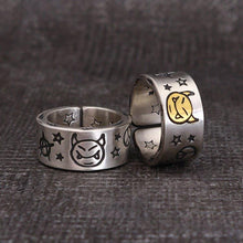 Load image into Gallery viewer, Original Design Smiling Devil Thai Silver Open Ring Bohemian Hip Hop Accessories
