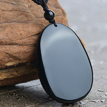 Load image into Gallery viewer, Handcrafted Natural Black Obsidian Buddha Avalokitesvara Pendant Necklace
