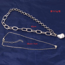 Load image into Gallery viewer, 2Pcs/1Set Cuban Link Chain Cute Heart Barqoue Pearls Pendant Necklace
