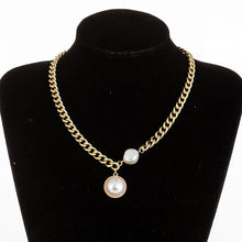 Load image into Gallery viewer, Minimalist Cuban Link Chain Baroque Irregular Pearl Charm Pendant Choker Necklace
