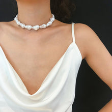 Load image into Gallery viewer, Minimalist Baroque Irregular Pearl Beaded Choker Necklace
