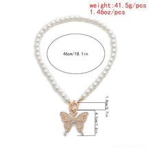 Load image into Gallery viewer, Designer Pearl Beaded Bling Crystal Butterfly Pendant Necklaces for Women
