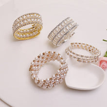 Load image into Gallery viewer, Byzantine Luxury 3/4/5 Layered Tennis Pearl Beaded Bracelets Bangles Set
