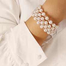 Load image into Gallery viewer, Byzantine Luxury 3/4/5 Layered Tennis Pearl Beaded Bracelets Bangles Set
