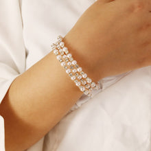 Load image into Gallery viewer, Byzantine Luxury 3/4/5 Layered Tennis Pearl Beaded Bracelets Bangles Set
