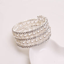 Load image into Gallery viewer, Byzantine Luxury 3/4/5 Layered Tennis Pearl Beaded Bracelets Bangles Set
