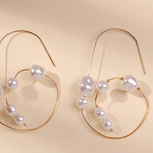 Load image into Gallery viewer, Renaissance Baroque Irregular Pearl Hoop Earrings
