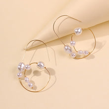 Load image into Gallery viewer, Renaissance Baroque Irregular Pearl Hoop Earrings
