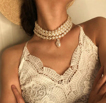 Load image into Gallery viewer, Gorgeous Multilayers Pearl Beaded Charm Choker Necklace
