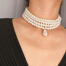 Load image into Gallery viewer, Gorgeous Multilayers Pearl Beaded Charm Choker Necklace
