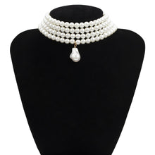 Load image into Gallery viewer, Gorgeous Multilayers Pearl Beaded Charm Choker Necklace
