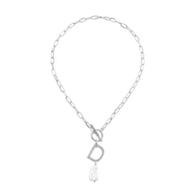 Load image into Gallery viewer, Minimalist Toggle OT Clasp Letter D Baroque Pearl Pendant Necklace
