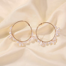 Load image into Gallery viewer, Designer Irregular Peal Beaded Hoop Earrings For Women
