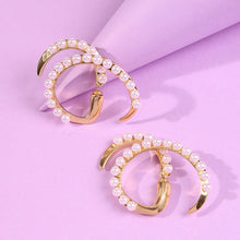 Load image into Gallery viewer, Geometric Baroque Spiral Pearl Beaded Hoop Earrings
