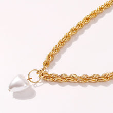 Load image into Gallery viewer, Bohemian Miami Thick Cuban Link Chain Heart Pearl Pendant Necklae
