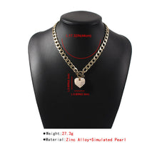 Load image into Gallery viewer, Limerence Cuban Link Chain Toggle Clasp Heart Pendant Necklace
