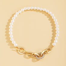 Load image into Gallery viewer, Barcelona Half Chain Half Pearl Toggle Clasp Choker Necklace
