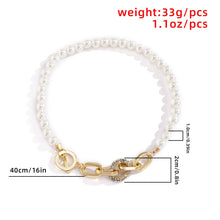 Load image into Gallery viewer, Barcelona Half Chain Half Pearl Toggle Clasp Choker Necklace
