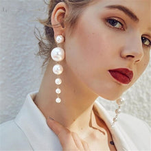 Load image into Gallery viewer, Luxury Design Trendy Elegant Long Pearl Beads Drop Dangle Earrings
