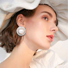 Load image into Gallery viewer, Reminisce French Design White Pearl Bead Stud Earrings
