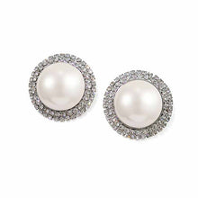 Load image into Gallery viewer, Reminisce French Design White Pearl Bead Stud Earrings
