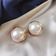 Load image into Gallery viewer, Apricity French Design Big Pearl Stud Earrings
