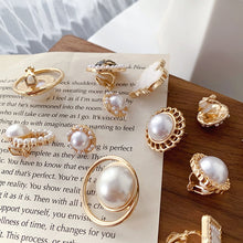 Load image into Gallery viewer, Ethereal Collection Italian Design Elegant Pearl Clip Earrings
