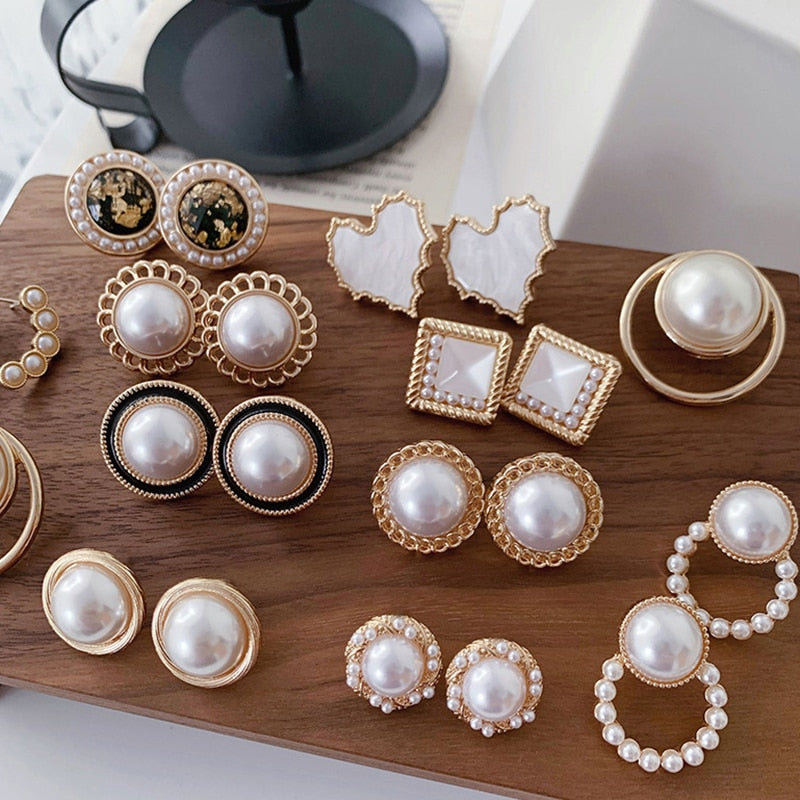 Ethereal Collection Italian Design Elegant Pearl Clip Earrings