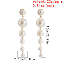 Load image into Gallery viewer, Luxury Design Imitation Pearl Beaded Long Drop Earrings for Ladies
