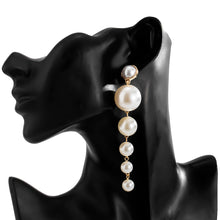 Load image into Gallery viewer, Luxury Design Imitation Pearl Beaded Long Drop Earrings for Ladies
