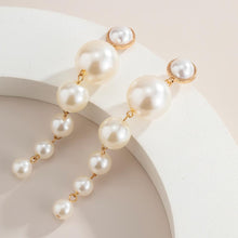 Load image into Gallery viewer, Luxury Design Imitation Pearl Beaded Long Drop Earrings for Ladies
