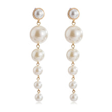 Load image into Gallery viewer, Luxury Design Imitation Pearl Beaded Long Drop Earrings for Ladies
