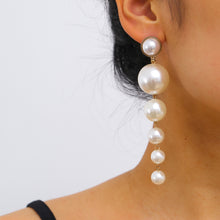 Load image into Gallery viewer, Luxury Design Imitation Pearl Beaded Long Drop Earrings for Ladies
