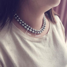 Load image into Gallery viewer, Natural Gray Freshwater Pearl Beaded Choker Necklace for Ladies
