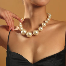 Load image into Gallery viewer, Luxury White Big Size Pearl Beaded Necklace Chocker For Ladies
