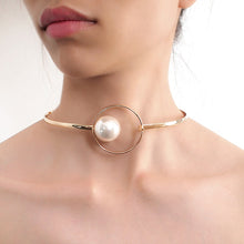 Load image into Gallery viewer, Minimalist Big Imitation Pearl Pendant Choker Necklace For Ladies
