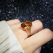 Load image into Gallery viewer, Sunny Afternoon Champagne Crystal Cubic Zirconia Gem Rings for Women
