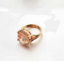 Load image into Gallery viewer, Sunny Afternoon Champagne Crystal Cubic Zirconia Gem Rings for Women
