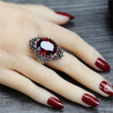 Load image into Gallery viewer, Old Fashion Vintage Red Crystal CZ Gem Rings for Women
