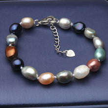 Load image into Gallery viewer, Multi Color Natural Freshwater Baroque Pearl Beaded Bracelet for Ladies
