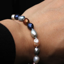 Load image into Gallery viewer, Multi Color Natural Freshwater Baroque Pearl Beaded Bracelet for Ladies
