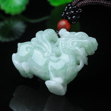 Load image into Gallery viewer, Lokaloca Handcrafted Natural Myanmar Jade Fortune Piyao Pendant Necklace
