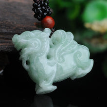 Load image into Gallery viewer, Lokaloca Handcrafted Natural Myanmar Jade Fortune Piyao Pendant Necklace
