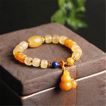 Load image into Gallery viewer, Handcrafted Natual Yellow Jade Beaded Forturn Piyao Charm Bracelet
