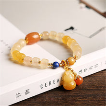 Load image into Gallery viewer, Handcrafted Natual Yellow Jade Beaded Forturn Piyao Charm Bracelet
